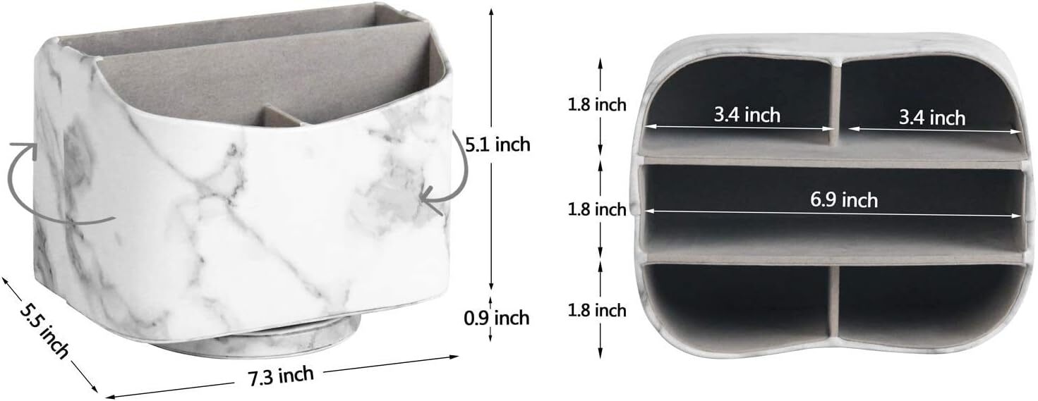 HofferRuffer Spinning Remote Control Holder, Controller White,Grey 