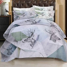 Gray Good Antlers 3D Printing Duvet Quilt Doona Covers Pillow Case Bedding Sets