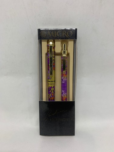 Vintage Micro gift set fine point roller ball pen .5 pencil Purple And Gold New