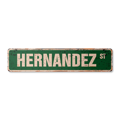 HERNANDEZ Vintage Street Sign Childrens Name Room Metal Sign