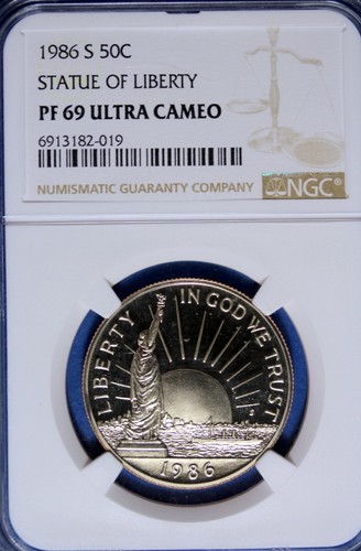 1986 - S NGC PF69 ULTRA CAMEO STATUE OF LIBERTY HALF DOLLAR!! #B49762