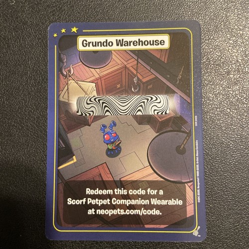 Neopets TCG Grundo's Warehouse (CODE ONLY) - Meridell - SCORF PETPET WEARABLE
