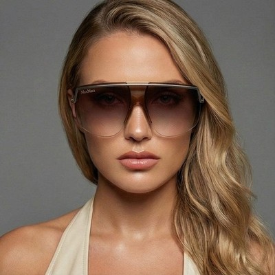 Max Mara Sunglasses Gold Aviator Metal MM0050 32F 70mm Gradient