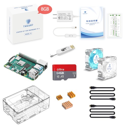 TRASKIT Raspberry Pi 4B Raspberry Pi 4B 8GB RAM MicroSDHCcard64GB NOOBS pr 574 - 第 1/8 張圖片