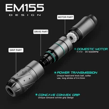 Wireless Rotary Tattoo Gun Kit with Power Supply Battery 10 Cartridges 14 Inks