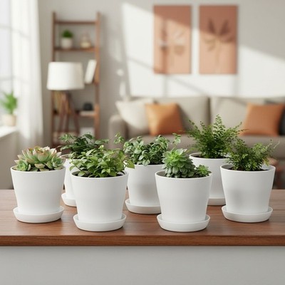 High-Quality 10 Pcs Plastic Planters - Lightweight and Durable for All Plants