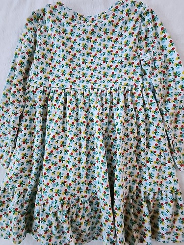 Mini Boden Girls White With Floral Dress Size 5-6 Preowned - Picture 5 of 5