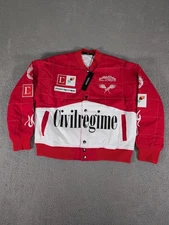 Civil Regime Jacket Mens Medium Red White Blooming Through Chaos Racing Patch