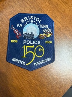 Bristol Police Department Tennessee Sheriff Police Patch 150th Anniversary