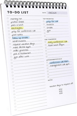to Do List Notepad: with Multiple Functional Sections - 6.5 X 9.8 60 Sheets - Sp