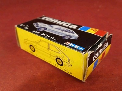 Tomica Pocket Car 1970's Honda Accord CVCC EX Blue W/black Box