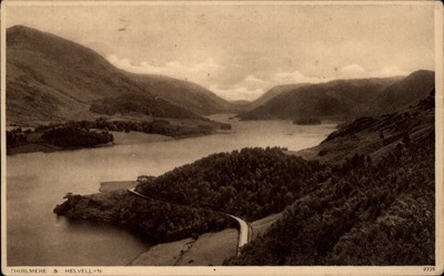 Thirlmere Helvellyn Lake District England vintage postcard s621