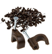Tower Brown Round Coaxial Cable Clips 6-7mm 2 Pack 200 psc 