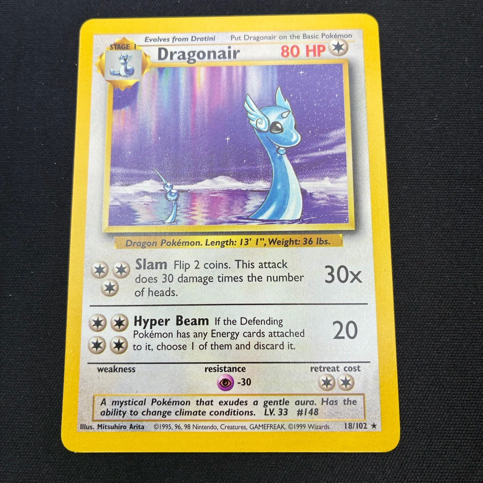 Pokemon TCG Dragonair 18/102 Base Set Rare Regular English 1999 Unlimited - NM!