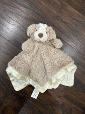 Mary Meyer Plush Beige Cream Puppy Dog Lovey Security Blanket Baby Toy Brown