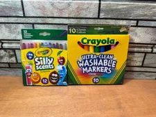 Crayola Ultra-Clean Washable Markers, 12 Count: And Silly Scented Crayons