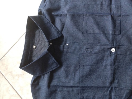 Damen Sommer Kleid, Hemdblusen Stil, Dunkelblau schön leicht L - Bild 4 von 7