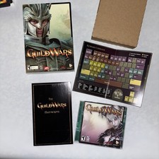 Guild Wars PC CD ROM Video Game 2005 Keyboard Shorts, Manual, Disk Big Box