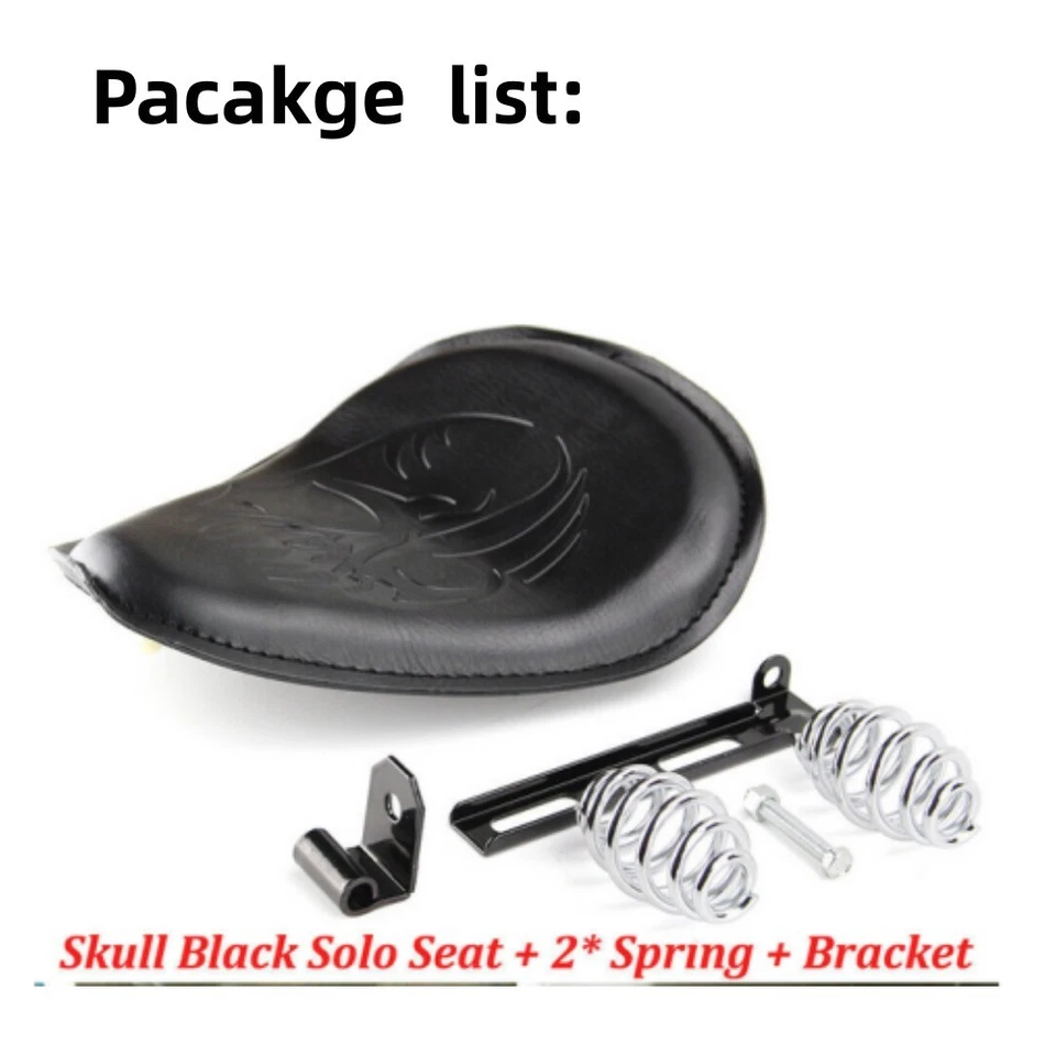 Motorcycle 3" Spring Solo Style Bracket Seat For Harley Sportster Honda Yamaha - Imagem 4 de 4
