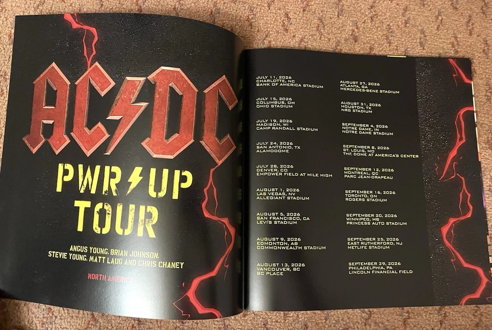 AC/DC OFFICIAL 2026 TOUR BOOK PROGRAM PWR UP North America NEW ACDC - Image 3 of 4