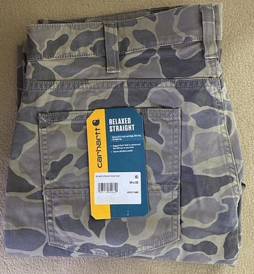 Carhartt (34x32 Mens Relaxed Straight)  Rigby  Camouflage Rugged Flex Work Pants