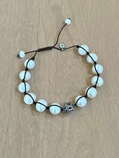 SILPADA B2424 Sterling Silver Rugged Pearl Dark Brown Cord Adjustable Bracelet