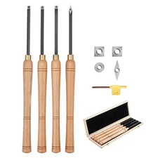 VEVOR 4PCS Wood Lathe Chisel Set HSS Woodturning Tools Storage Box for Finisher