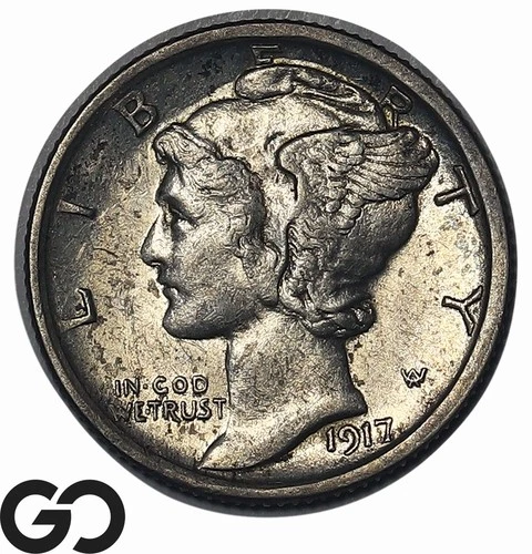 Photo of a 1917-S Mercury Dime from an eBay listing that sold on Jul 19, 2026