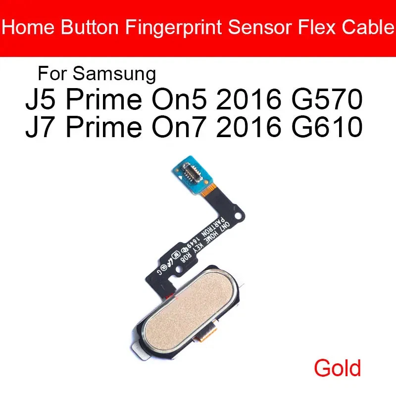 Para Samsung Galaxy J5 J7 Prime G570 Botón Inicio Menú Tecla Retorno Reconocimiento Parte Foto 3 de 4