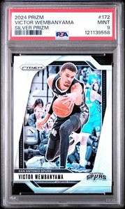 2024 PANINI PRIZM SILVER PRIZM #172 VICTOR WEMBANYAMA PSA 9