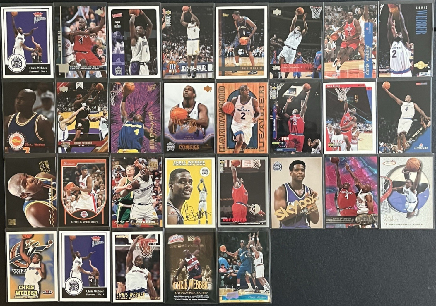 Chris Webber Lot of  29 w/ Rookies NBA Basketball Collection - Exact Cards Shown