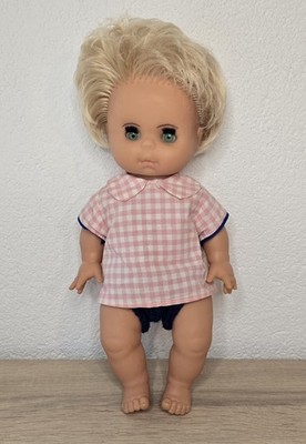 Nette Kunststoff Puppe Baby Doll 34 cm Schlafaugen Sammler Vintage 