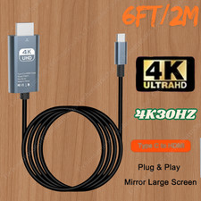For iPhone 17 16 15 Pro Max Android 4K Phone to HDMI TV Type-C Mirroring Cable