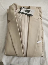 Wangyue Mens Suit 3 Piece Slim Fit  Formal Business  Beige Sz XXL New