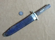 Indian Wars original 1860s Large Bowie Knife + Sheath Manhattan Sheffield