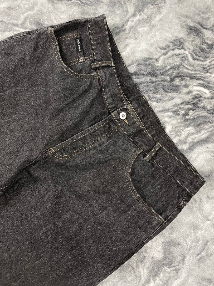Vintage Yves Saint Laurent Baggy Jeans YSL Big Logo Men Size 36х34