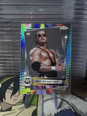 2025 Topps Chrome WWE Hyper Refractor #7 Bret Hart Legend Wrestling Karte