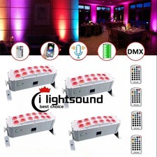 4pack Battery LED Wall Washer DJ Par Uplights 12x18W Wireless DMX IR RGBWA UV