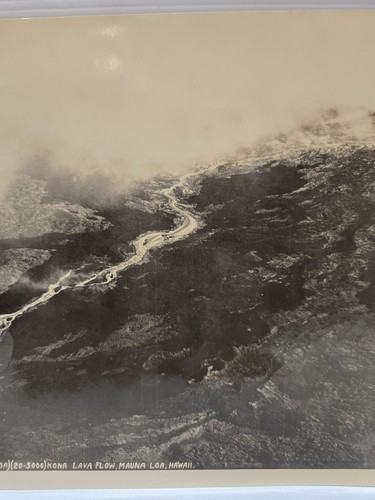 Foto aerea Hawaii 1926 - Kona Lava Flow, Mauna Loa Hawaii T.H. ~7x9,5" Vintage - Foto 4 di 10