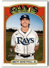 2021 Topps Heritage Brent Honeywell Jr. RC Tampa Bay Rays #523
