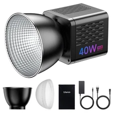 40W Pro RGB Portable LED Video Light w DC Power Adapter, 3400mAh Build-in Bat...