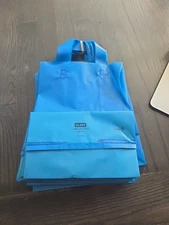 10 Blue Frosty Birthday Christmas Shopper Gift Bags School Work Uline 10×8