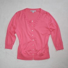 vintage y2k lightweight geometric 3d cardigan sweater sz l artsy preppy twee