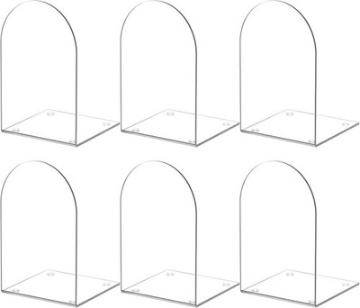 Acryl Buchstützen, 6 Stück für Regale, Bücherregale und Schreibtisch-Organize...