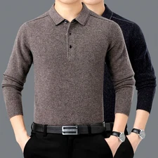 Winter New Cashmere T-shirt Men's Sweater Loose Sweater Cashmere Knitted Sweater