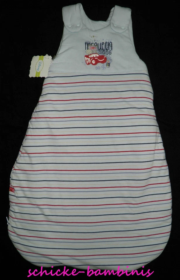 Schlafsack Disney Cars Lightning McQueen blau gestreift kuschlig 70 cm 90 cm NEU