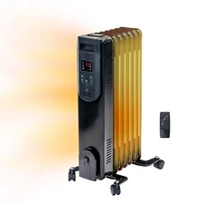Comfort Zone 1500W Electric Oil Filled Radiator Heater, Automatic Shutoff, Black