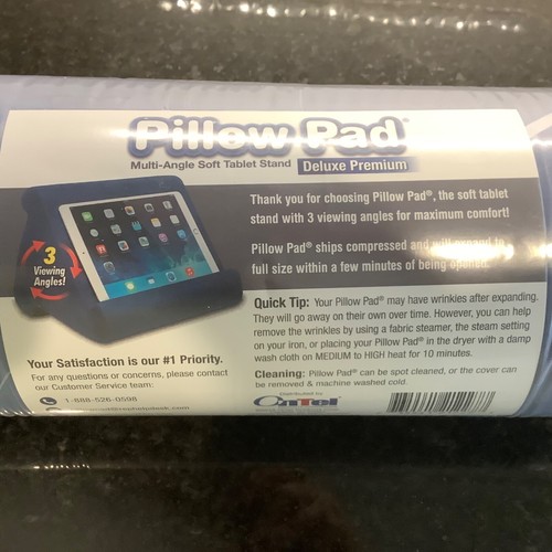Multi-Angle Soft Tablet Stand Blue Pillow Pad OnTel NWT - Picture 4 of 4