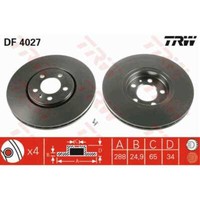 TRW 2X Bremsscheibe Vorne 288 BelüFtet FüR VW Polo 6R 6C 6R_ Golf IV