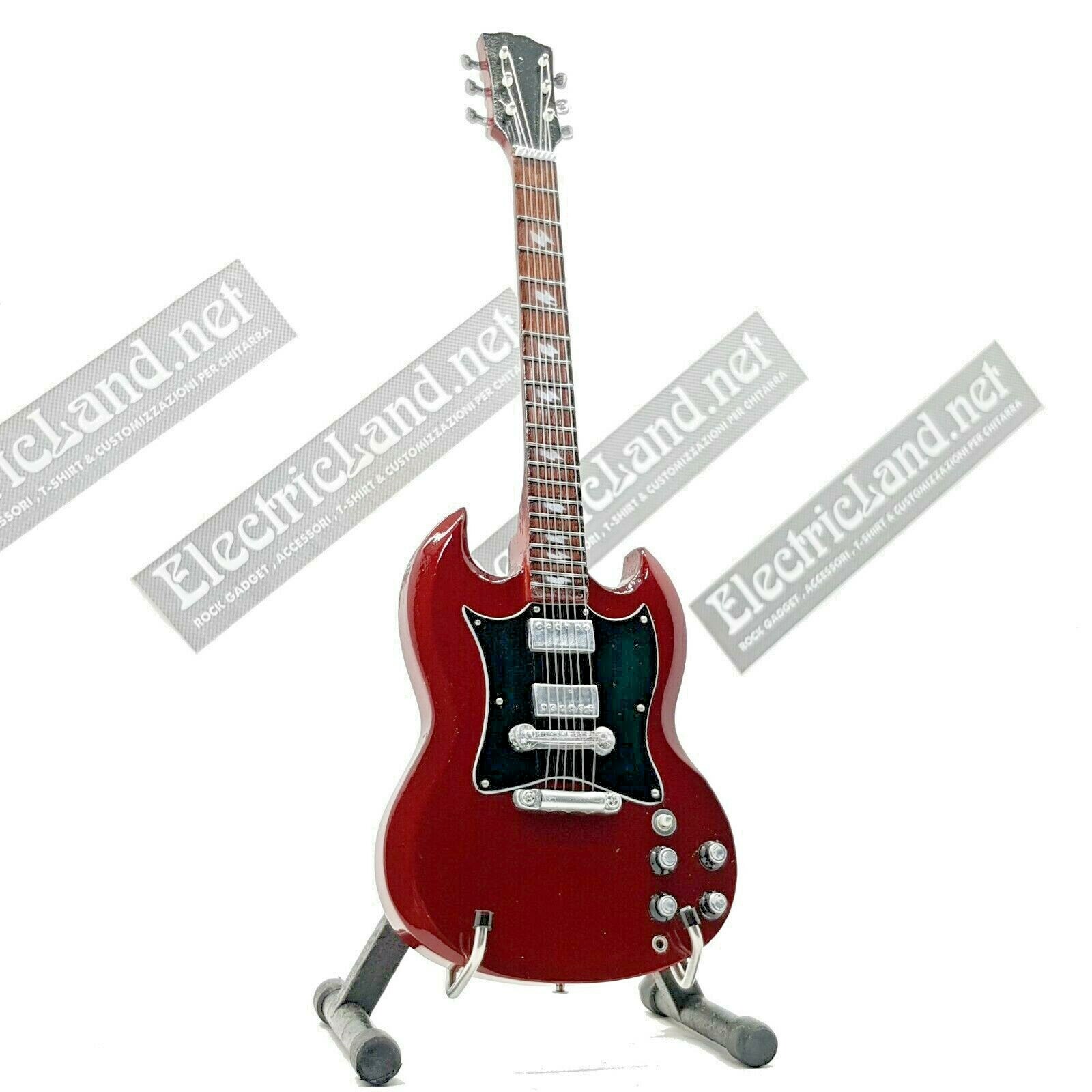 Mini Guitar 1:4 ANGUS YOUNG acdc miniature model gadget chitarra ...